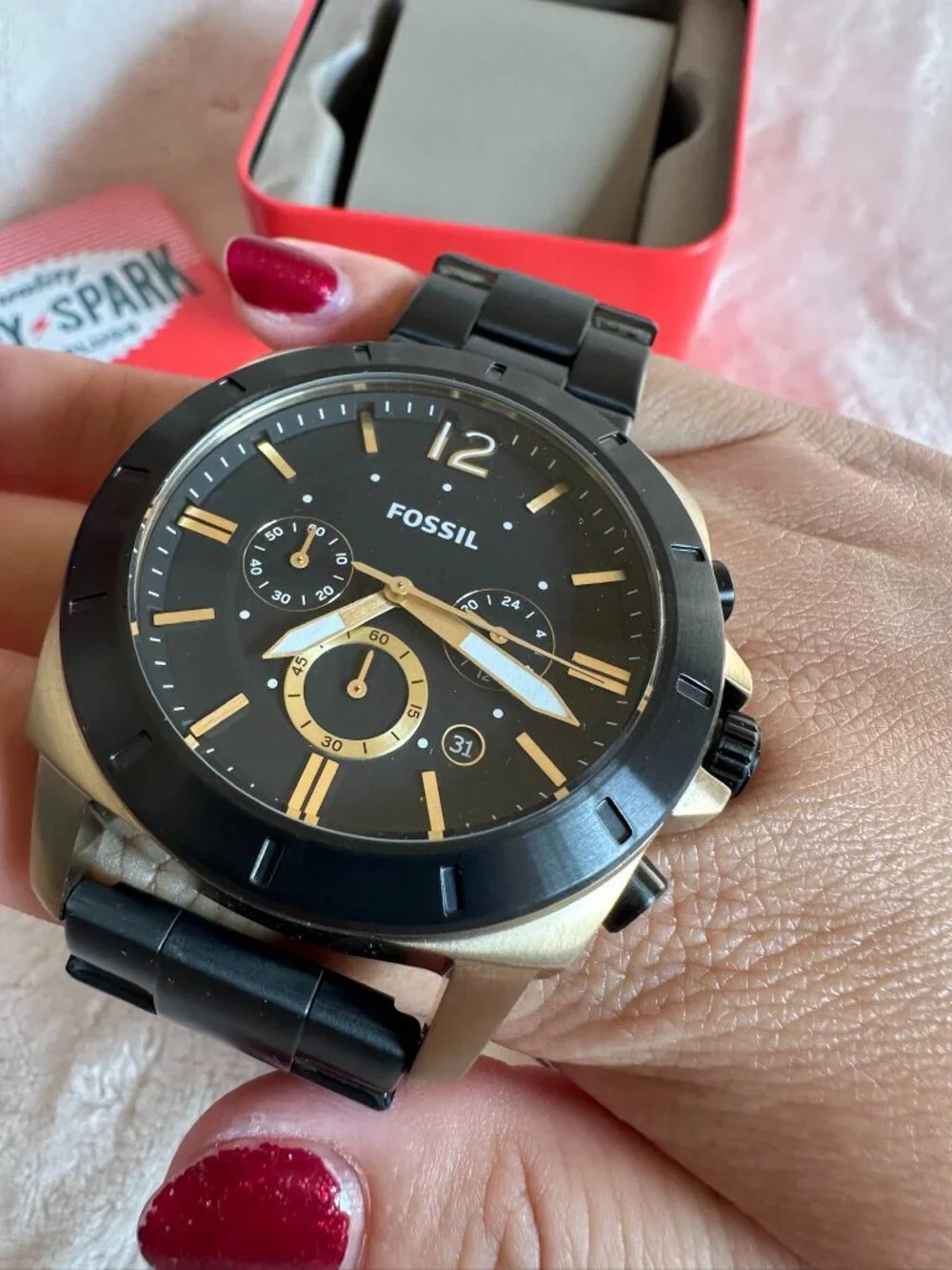 Fossil BQ2196 Privateer Sport Chronograph Men's Watch In Black Stainless Steel